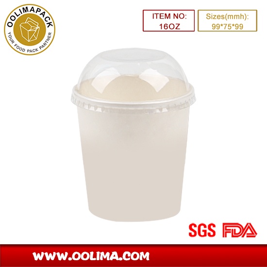 16OZ ice cream cup（paperboard dome lid）