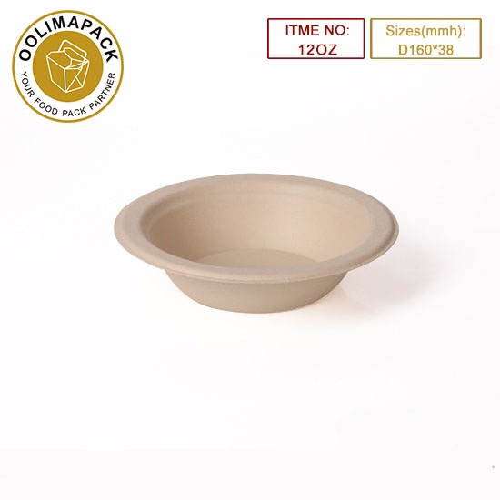 12oz bamboo pulp paper bowl