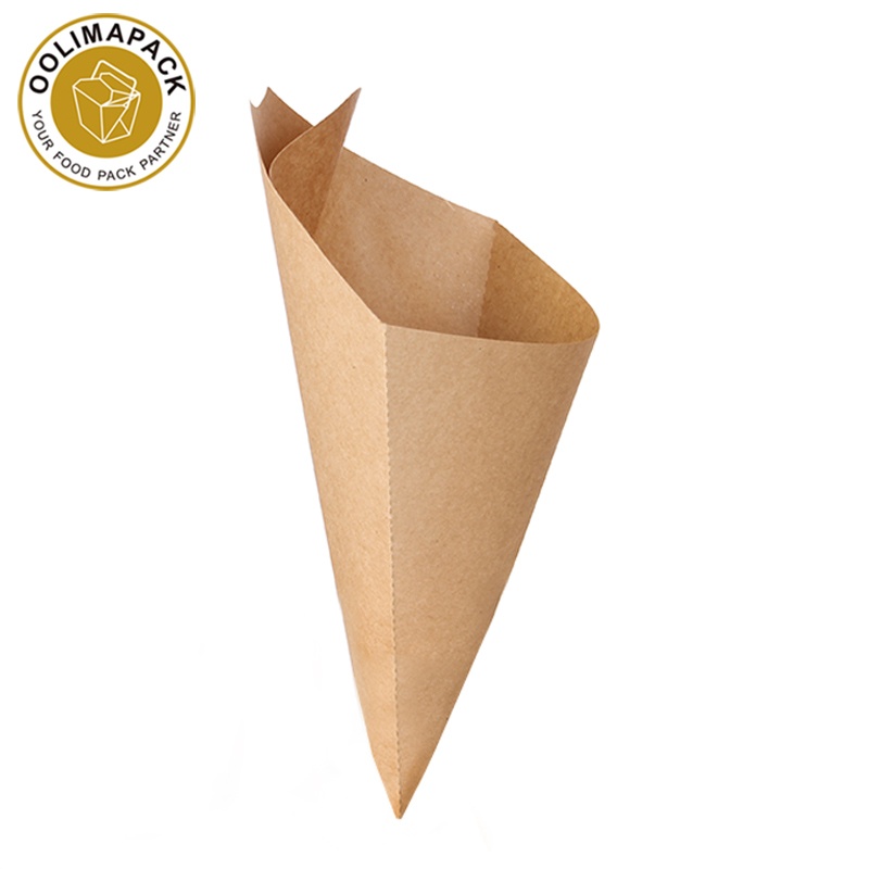 24OZ paper french fries cone with sauce holder