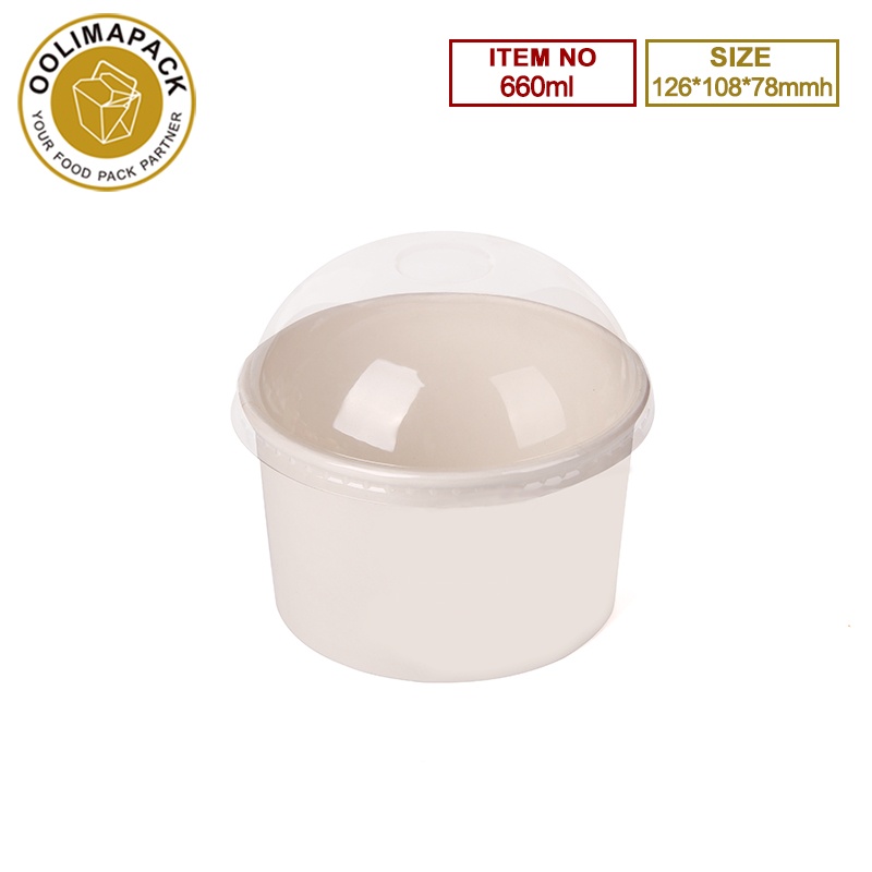 660ml White Salad Bowl with Lid