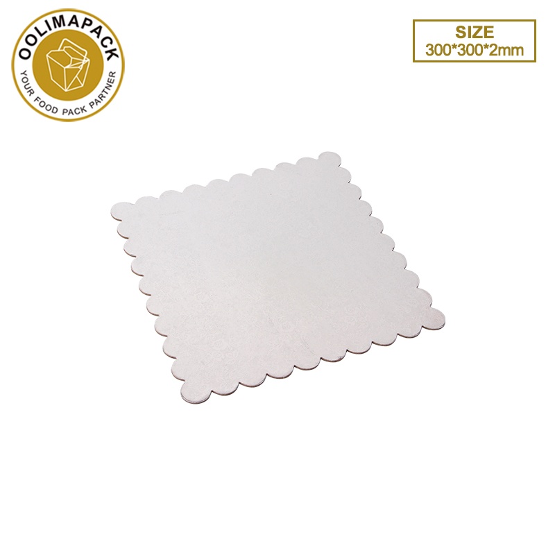 300*300*2mm Wave edge square silvery cake mat