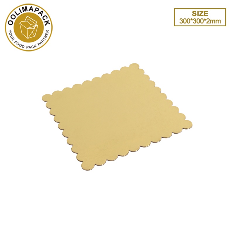 300*300*2mm Wave edge square golden cake mat
