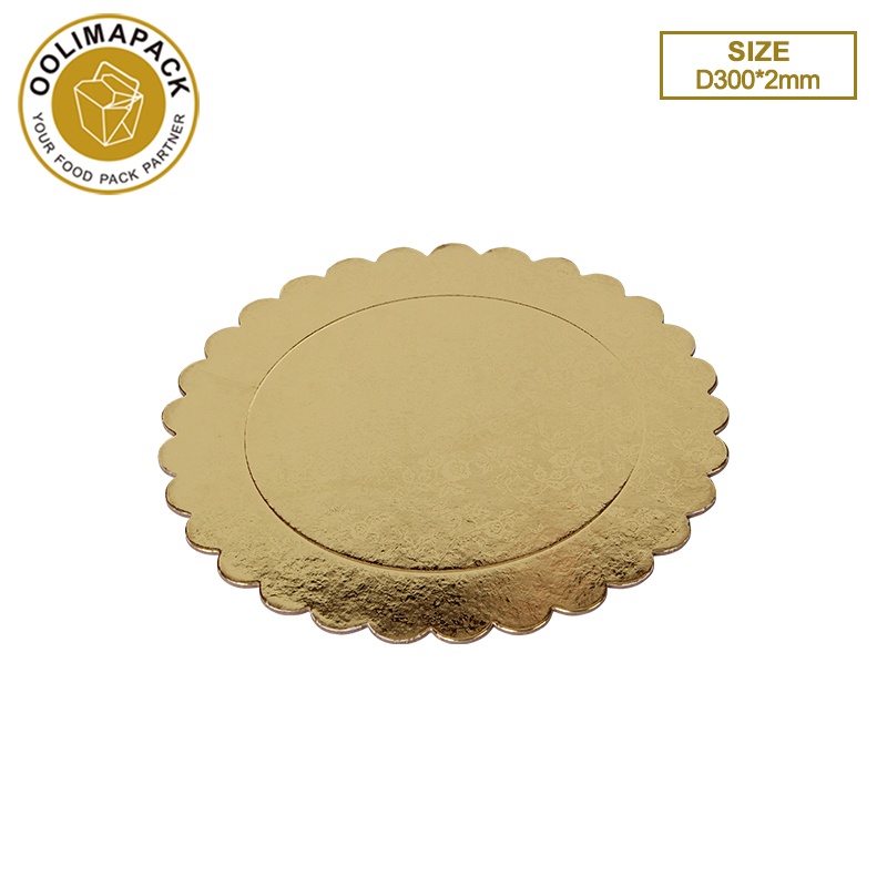 D300*2mm Wave edge round golden cake mat