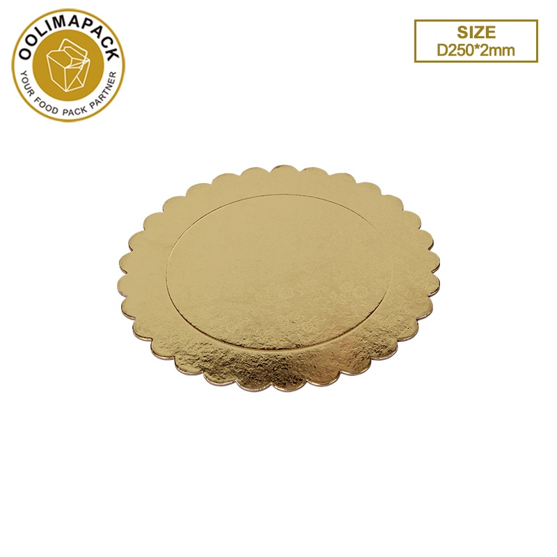 D250*2mm波浪边圆形金色蛋糕垫