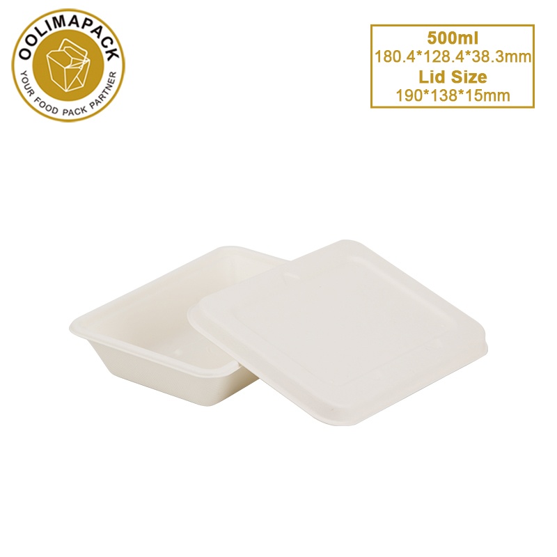 500ml Bagasse Box with Lid