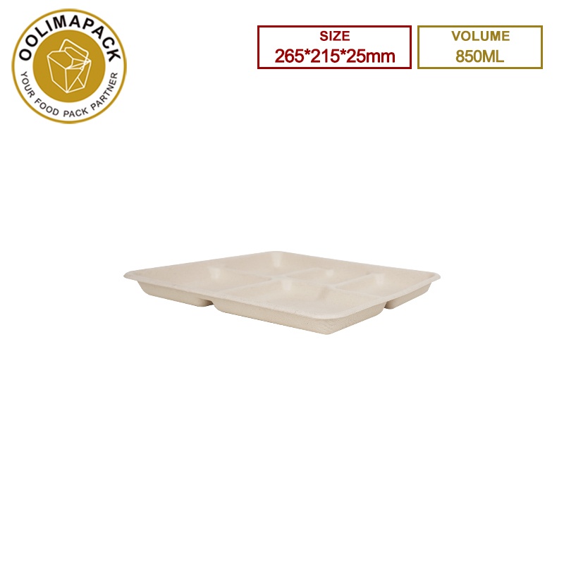 265*215*25mm Bagasse compartment plate
