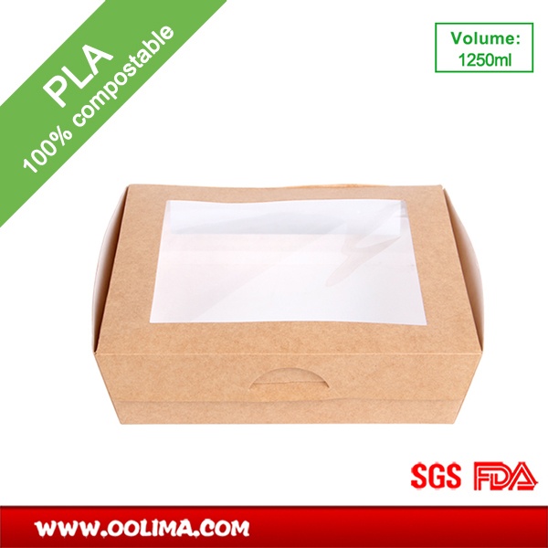 1250ml 连体沙拉盒（PLA）