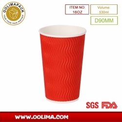 16oz ripple wall paper cup (wavy stripes)
