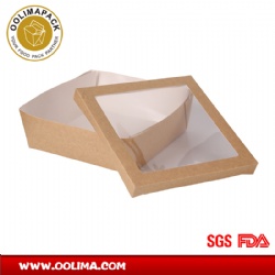 Salad box with separated lid (top window only)