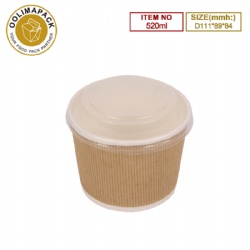D111*89*84mmh Corrugated soup bowl with pp lid