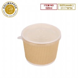 D111*89*84mmh Corrugated soup bowl with PP lid