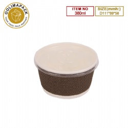 D111*89*58mmh Corrugated soup bowl with PP lid