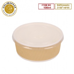 D166*148*64mmh Corrugated soup bowl with PP lid