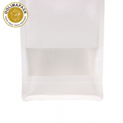 120*220mm White paper bag with  PET window