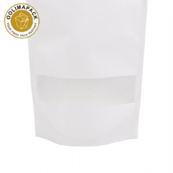 140*200mm White paper bag with  PET window