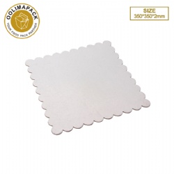 350*350*2mm Wave edge square silvery cake mat
