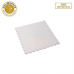 300*300*2mm Wave edge square silvery cake mat