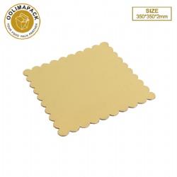 350*350*2mm Wave edge square golden cake mat