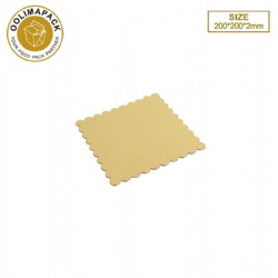 200*200*2mm Wave edge square golden cake mat