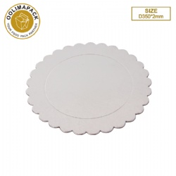 D350*2mm Wave edge round silvery cake mat