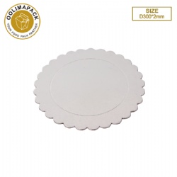 D300*2mm Wave edge round silvery cake mat