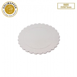 D250*2mm Wave edge round silvery cake mat