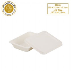 500ml Bagasse Box with Lid