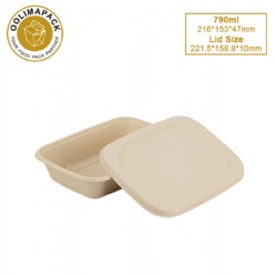 790ml Bagasse Box with Lid