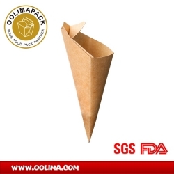 13.5OZ paper french fries cone with sauce holder