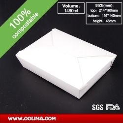 1490ml Lunch box（white）(PLA)