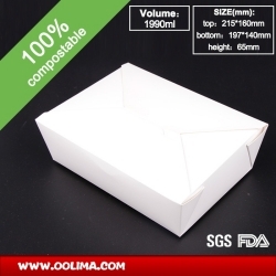 1990ml Lunch box（white）(PLA)