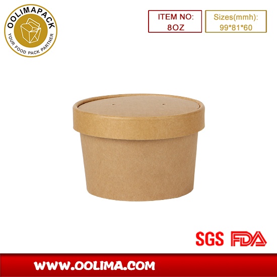 8OZ ice cream cup（Kraft paper paper lid）