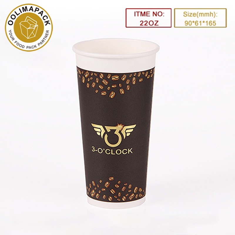 22oz single wall paper cup ,golden print