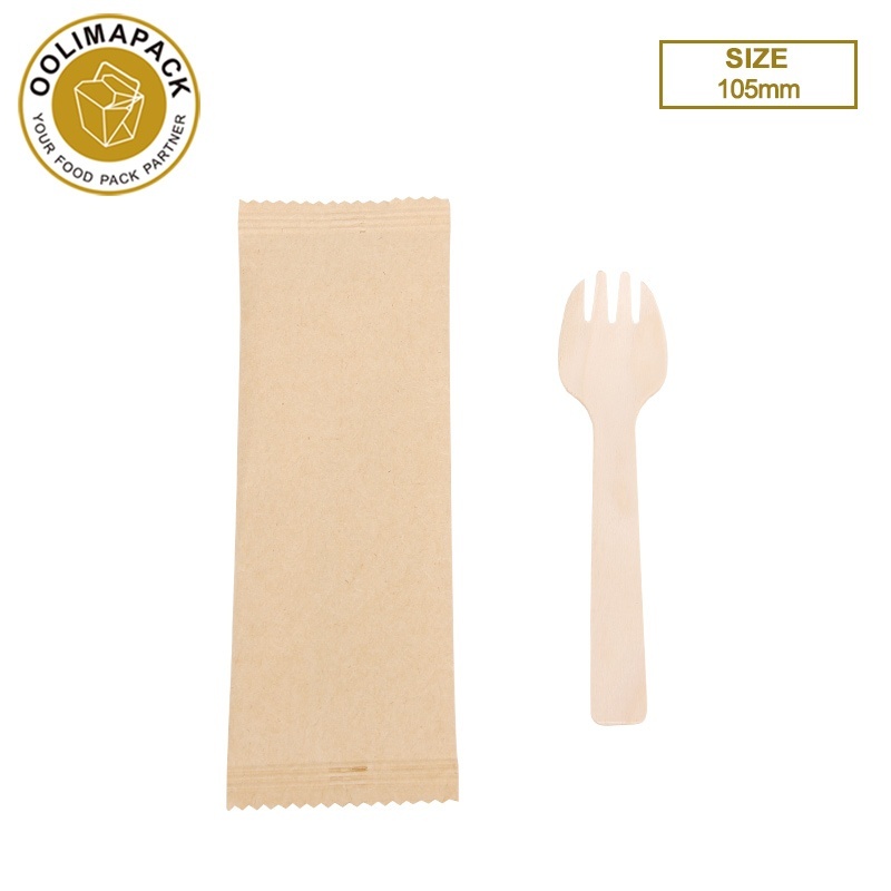 Individually wrapped wooden fork