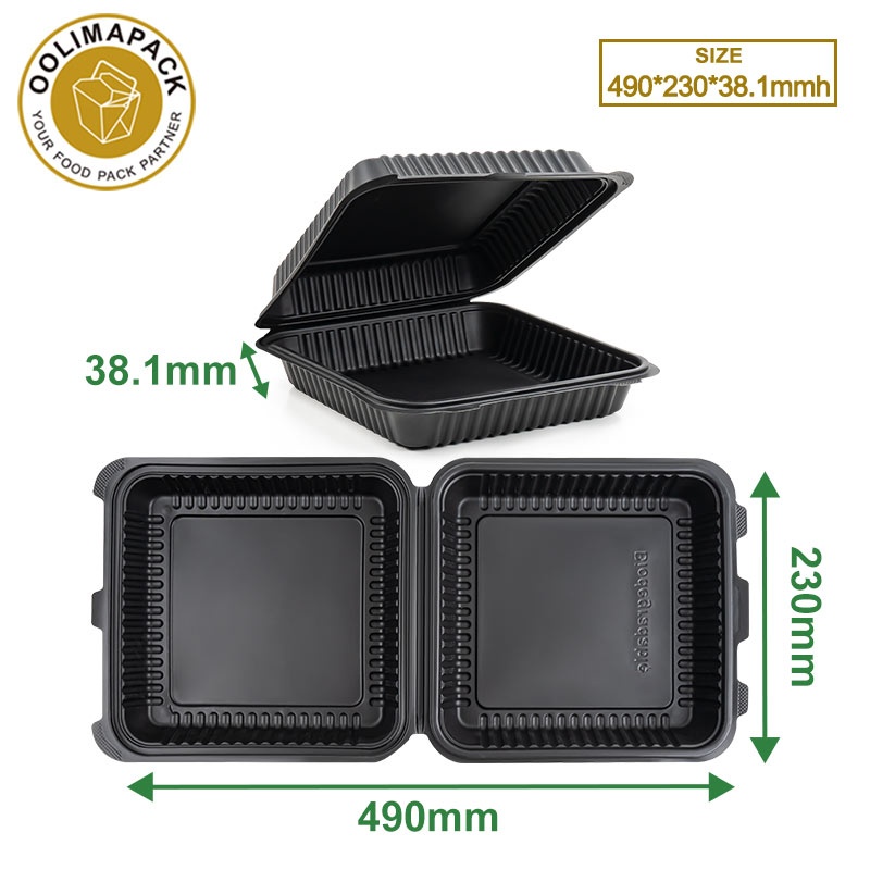 9” Cornstarch clamshell