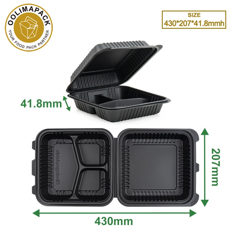 8” Cornstarch clamshell