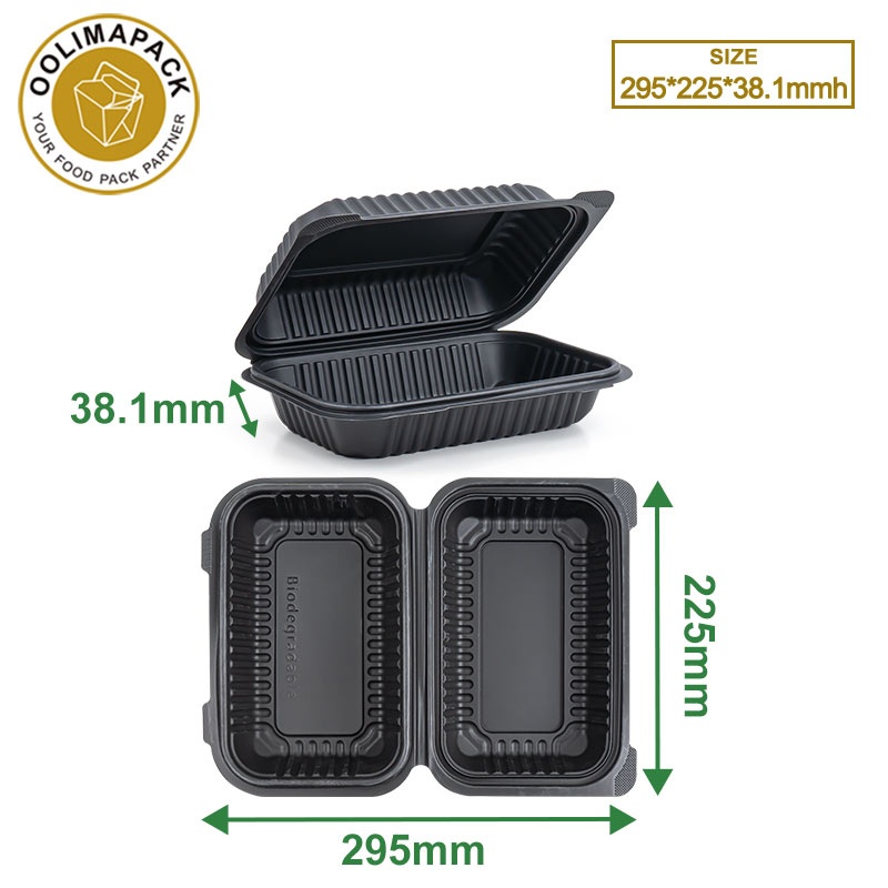 8.9” Cornstarch clamshell