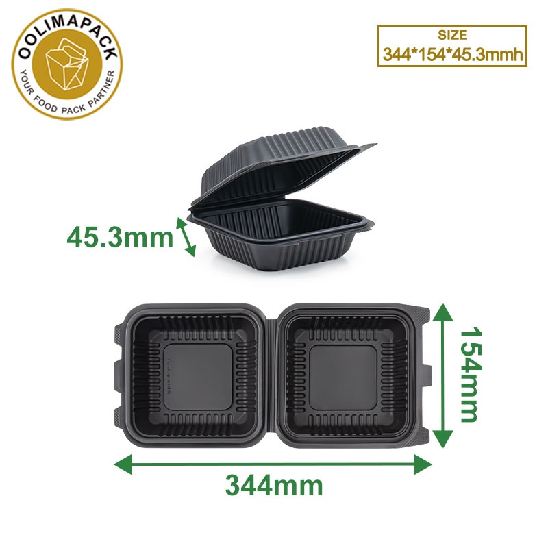 6” Cornstarch clamshell