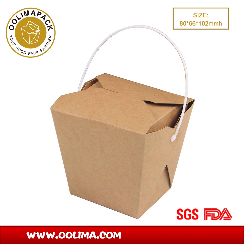 80*66*102mmh kraft  Noodle box with handle