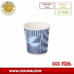 7OZ ripple wall paper cup(vertical stripes)