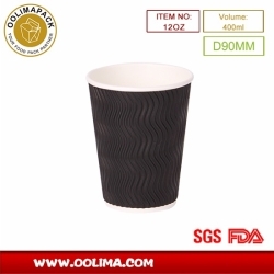 12oz ripple wall paper cup (wavy stripes)