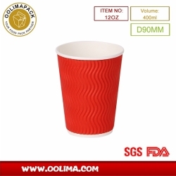 12oz ripple wall paper cup (wavy stripes)