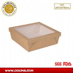 Salad box with separated lid (top window only)