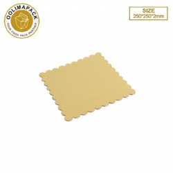 250*250*2mm Wave edge square golden cake mat