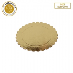 D250*2mm波浪边圆形金色蛋糕垫