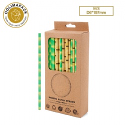 D6*197mm Bamboo paper Straw