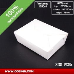 1250ml Lunch box(white) (PLA)