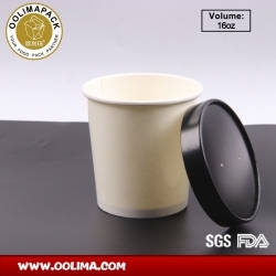 16OZ Soup cup with black lid
