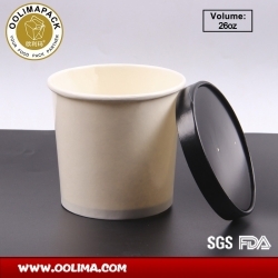 26OZ Soup cup with black lid